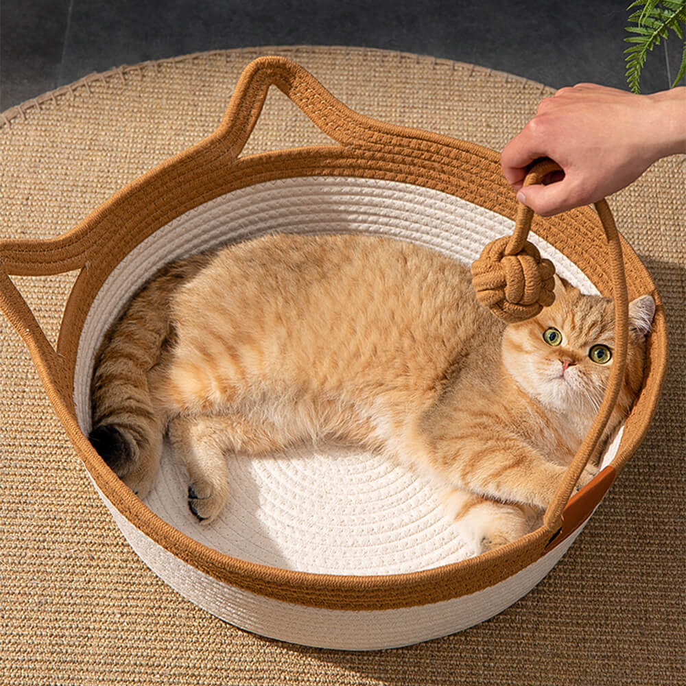 Handmade Cozy Multi-Use Durable Woven Cat Nest Bed