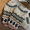 Knitted Fair Isle Diamond Dog Sweater