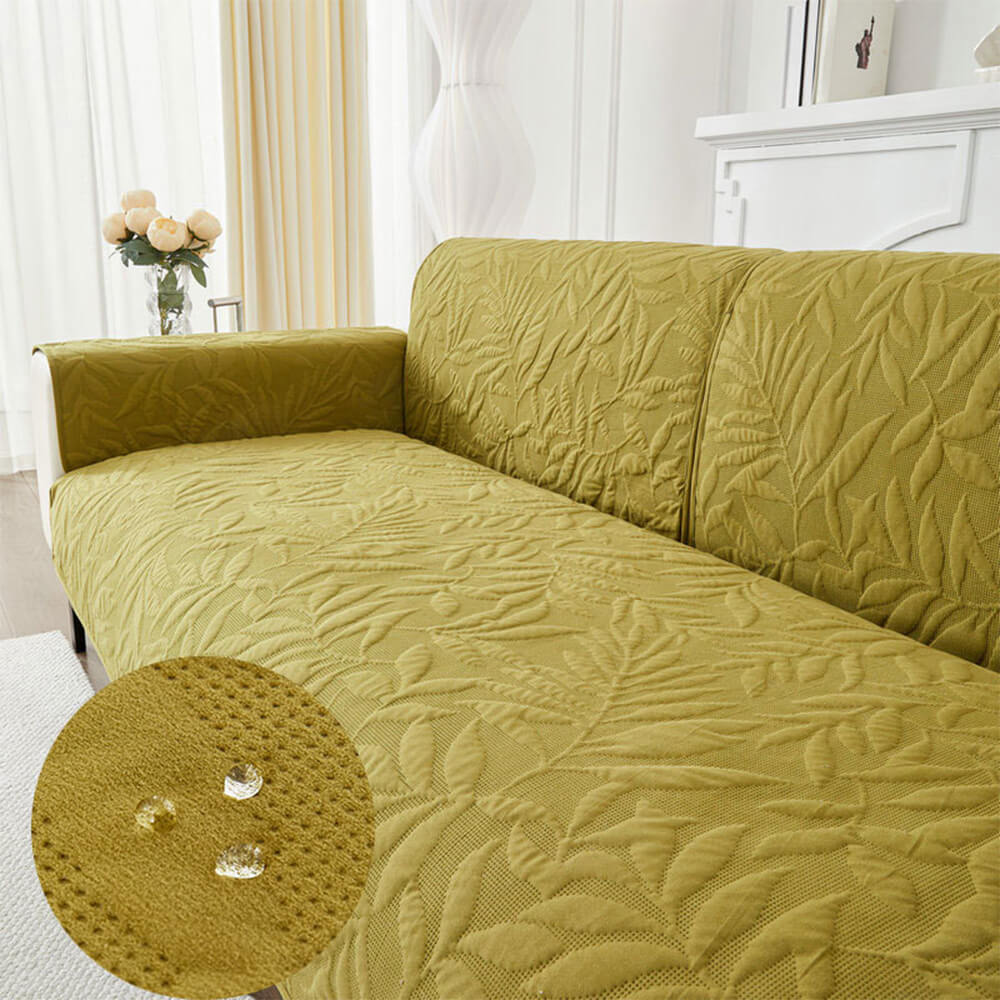 Leaf Pattern Ultra-Soft Waterproof Non-Slip Couch Cover