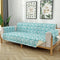 Leaf Print Quilted One-Piece Couch Cover with Non-Slip Elastic Straps