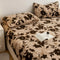 Drap-housse chaud en fausse fourrure de lapin, imprimé léopard, housse de matelas épaisse