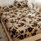 Drap-housse chaud en fausse fourrure de lapin, imprimé léopard, housse de matelas épaisse