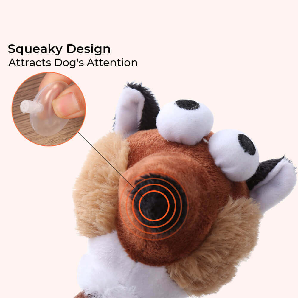 Juguete interactivo para masticar, juguete para perros de peluche con cuello largo, Animal