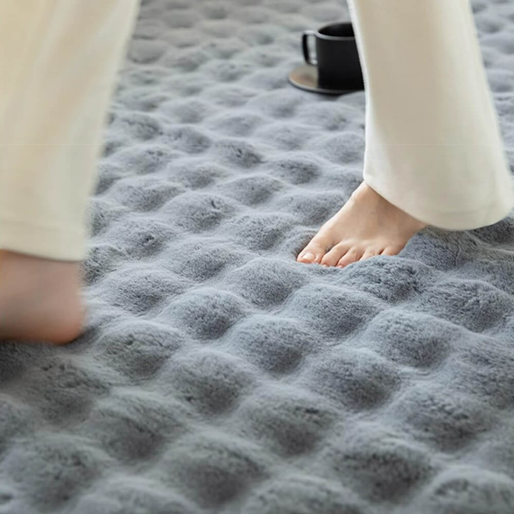 Tapis en peluche moelleux de style crémeux de luxe