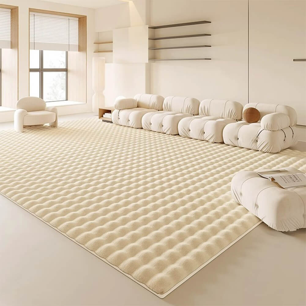 Tapis en peluche moelleux de style crémeux de luxe