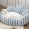 Petal-Shaped Striped Plush Pet Sofa Bed