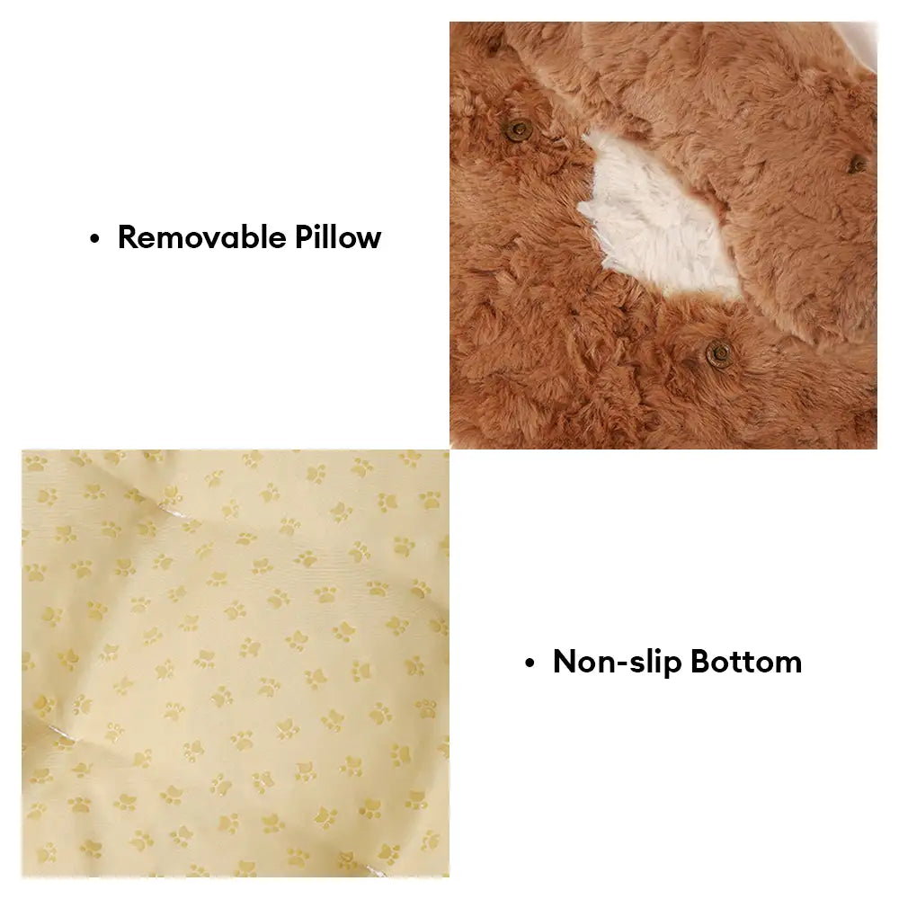 Plush Color-Blocked Creative Bolster Pet Bed