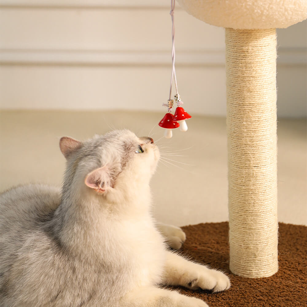 Red Mushroom Cat Climbing Frame with Sisal Scratching Post