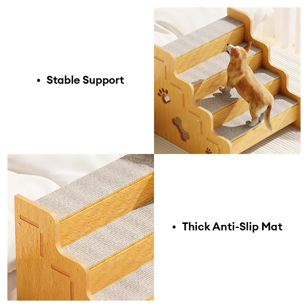 Escaleras de rampa para perros sin deslizamiento de madera resistente