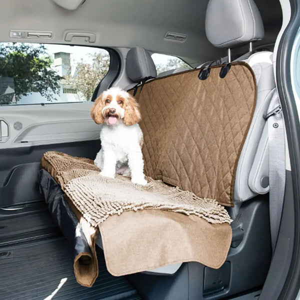 Soft Chenille Waterproof Dirt-Resistant Pet Backseat Protector Hammock Dog Car Seat Cover
