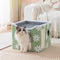 Soft Plush Foldable Dual-Level Cat House with Scratch Board