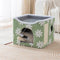 Soft Plush Foldable Dual-Level Cat House with Scratch Board