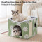 Soft Plush Foldable Dual-Level Cat House with Scratch Board