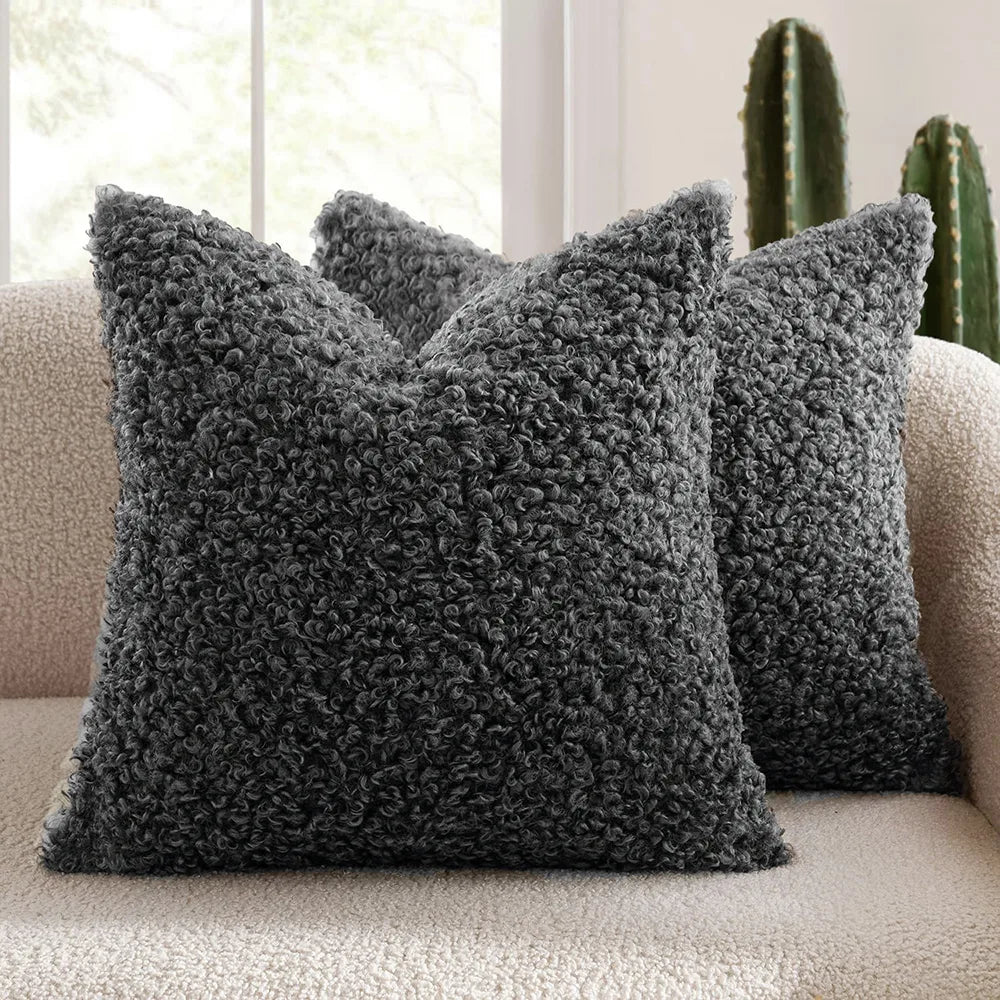 Almohada de sofá decorativo de terciopelo de Teddy suave