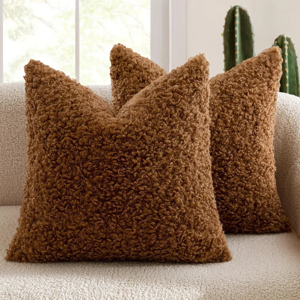 Almohada de sofá decorativo de terciopelo de Teddy suave