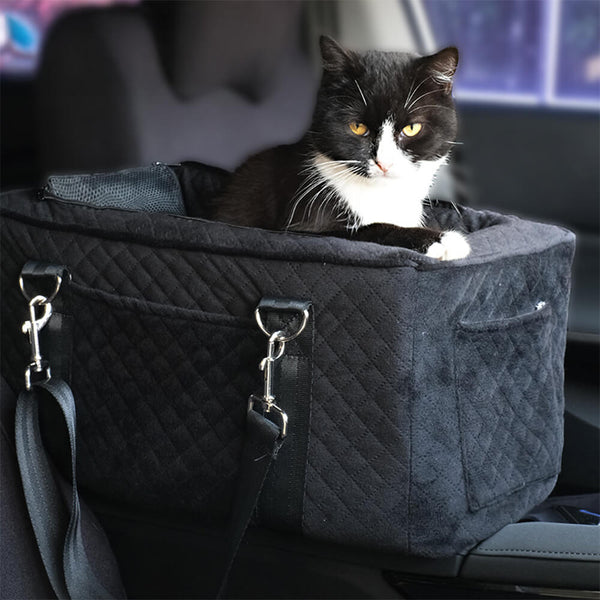 Soft Velvet Quilted Multifunctional Center Console Dog Car Seat