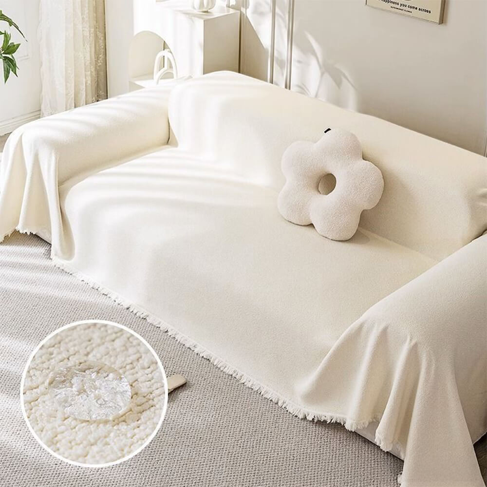 Soft Waterproof Teddy Plush Throw Couch Cover