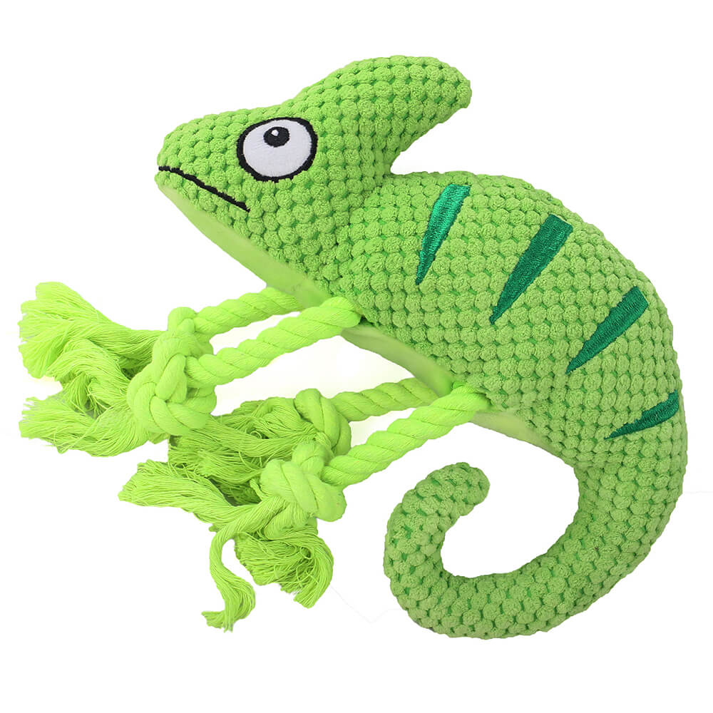 Soft & Colorful Plush Chameleon Squeaky Dog Toy