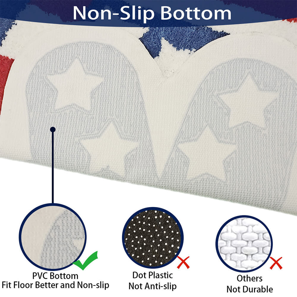 Stars and Stripes Tufted Pet Mat American Flag Decor Rug
