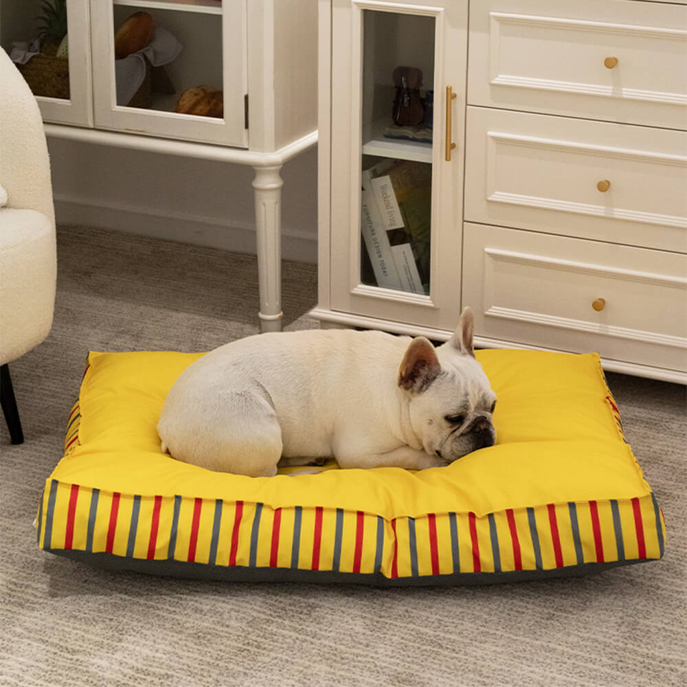 Striped Square Waterproof Cooling Dog Bed