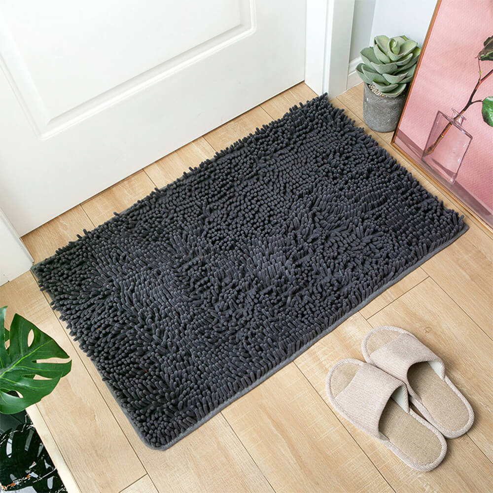 Ultra-Absorbent Non-Slip Chenille Front Door Mat for Muddy Dog Paws