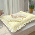 Vintage Floral Patchwork Ruffled Dog & Cat Mat Matching Pillow