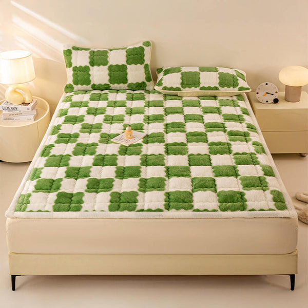 Topper de plataforma de felpa y funda de almohada