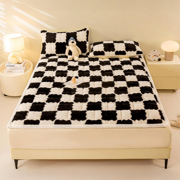 Topper de plataforma de felpa y funda de almohada
