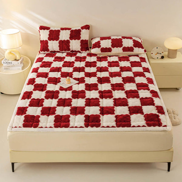 Topper de plataforma de felpa y funda de almohada