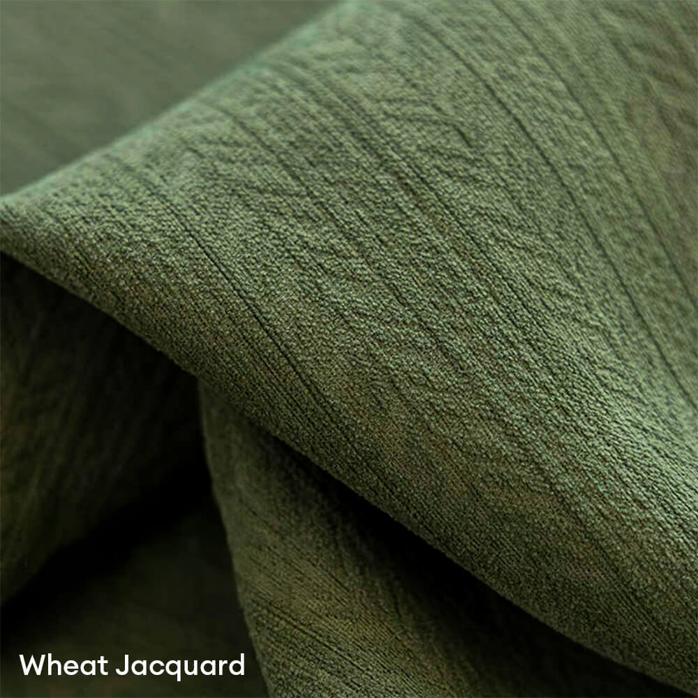 Wheat Jacquard Soft Thickened Chenille Soundproof High Blackout Curtain Set