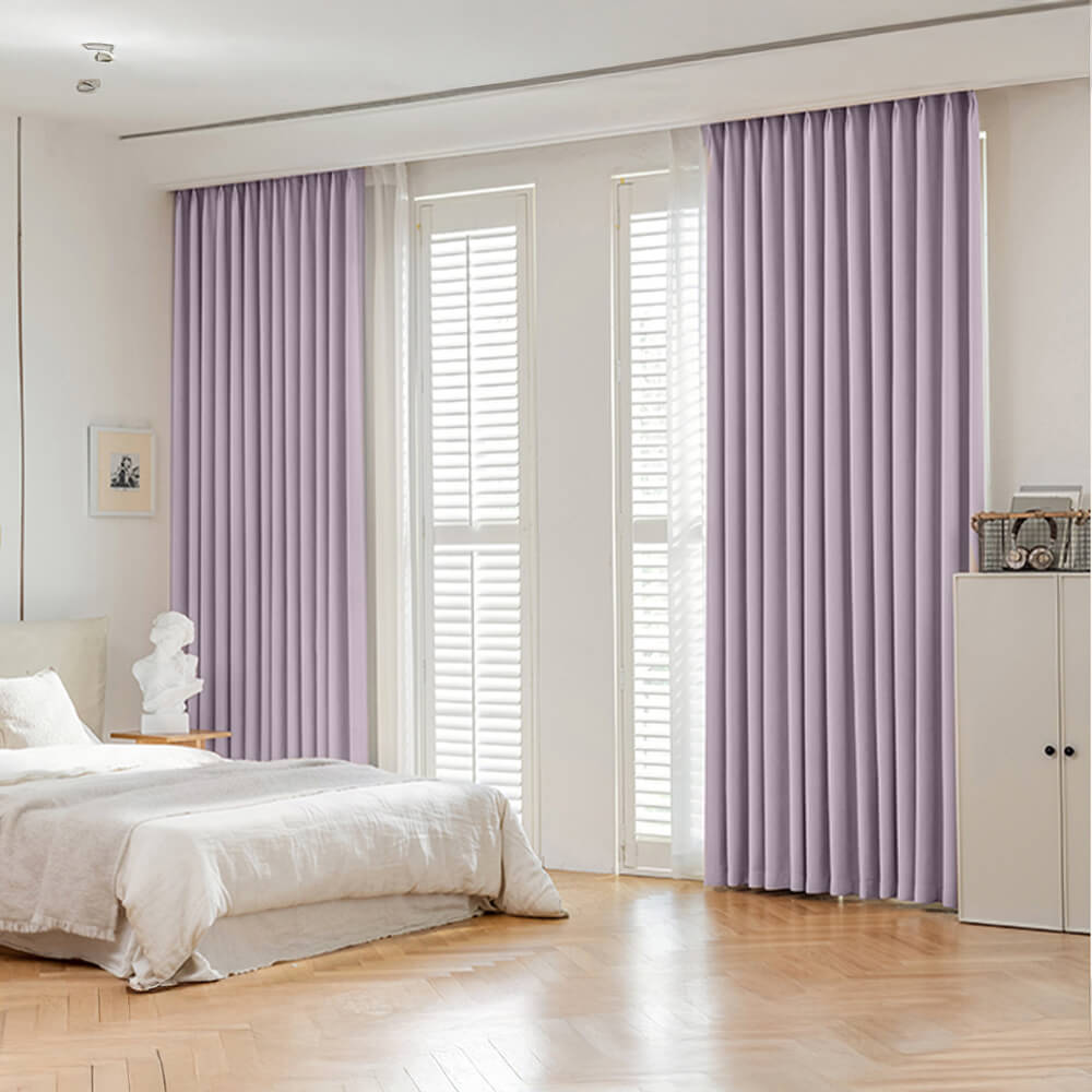 Wheat Jacquard Soft Thickened Chenille Soundproof High Blackout Curtain Set