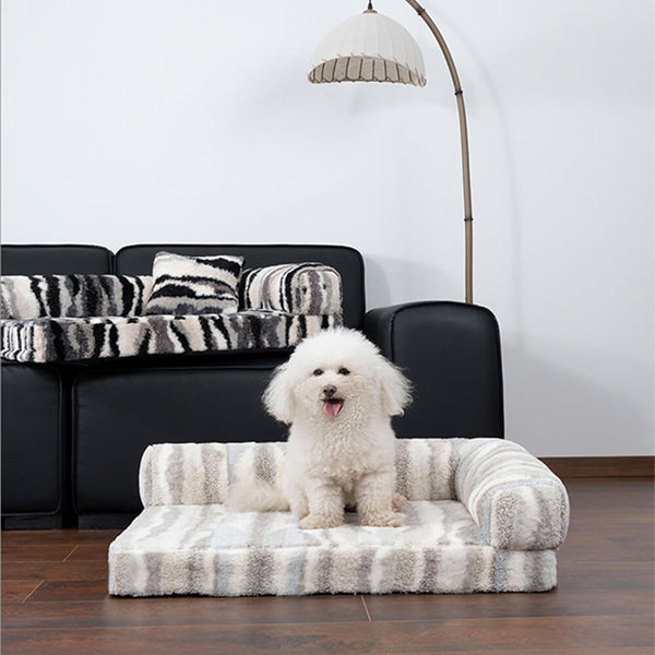 Patrón de cebra grande Bedera de almohada ortopédica y gato de perros y gatos
