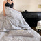 Abstract Botanical Silky Sateen Duvet Cover Bed Sheet Set