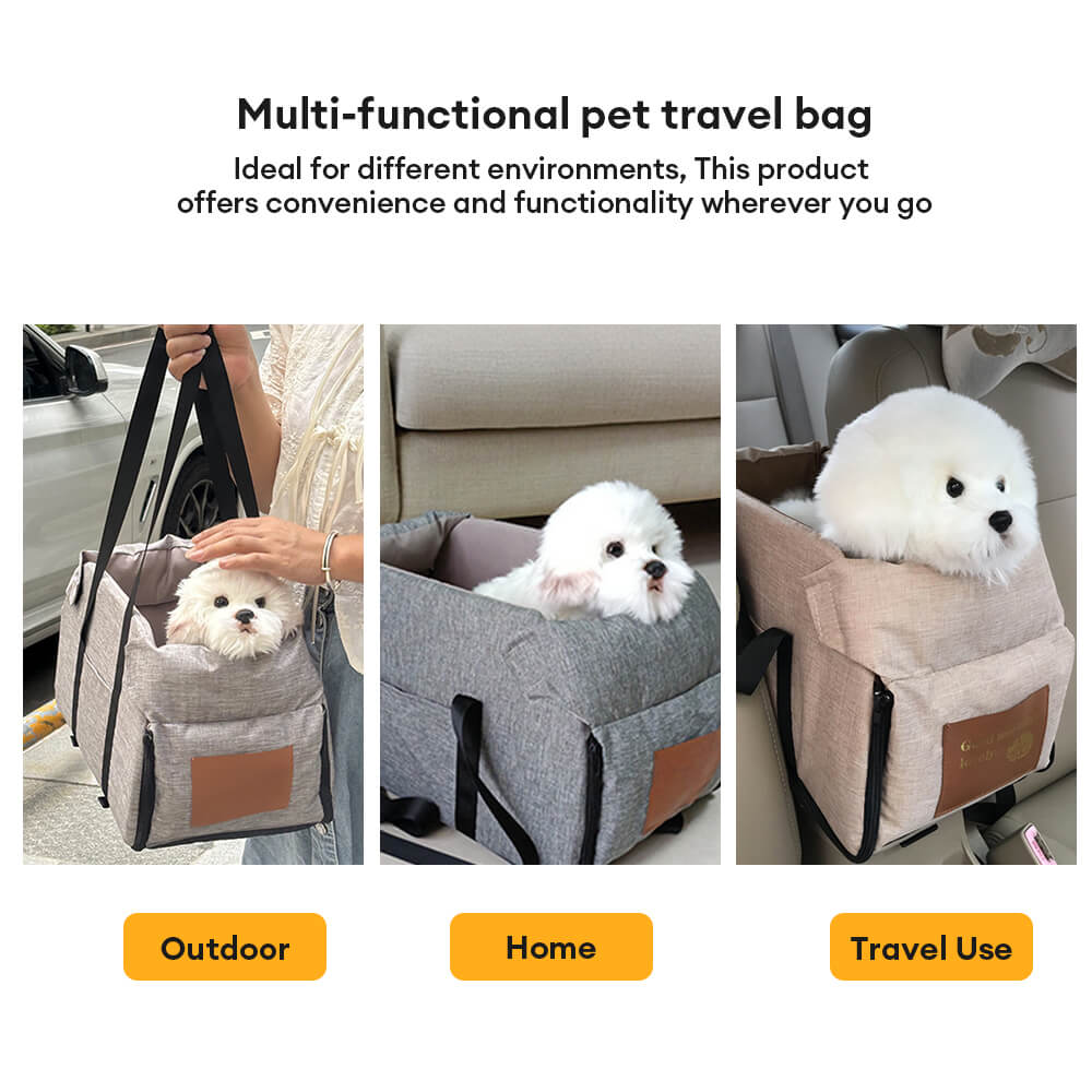 Non-Slip Detachable Contrast Color Cat & Dog Car Seat Bed
