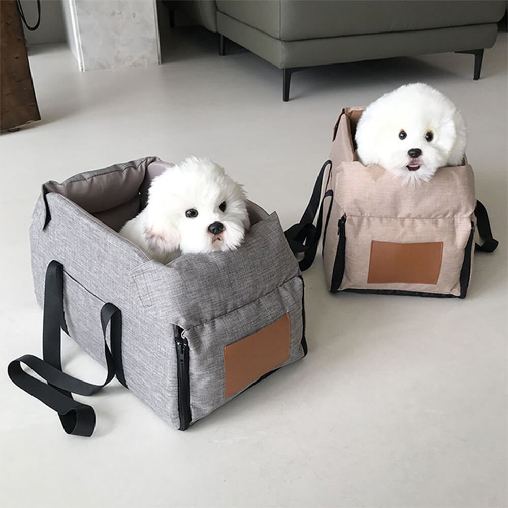 Non-Slip Detachable Contrast Color Cat & Dog Car Seat Bed