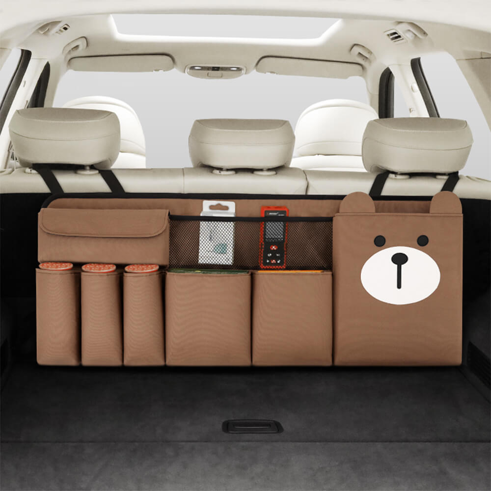 Cute Multifunctional Car Trunk Storage Bag – Keep Things Tidy with a Fun Touch