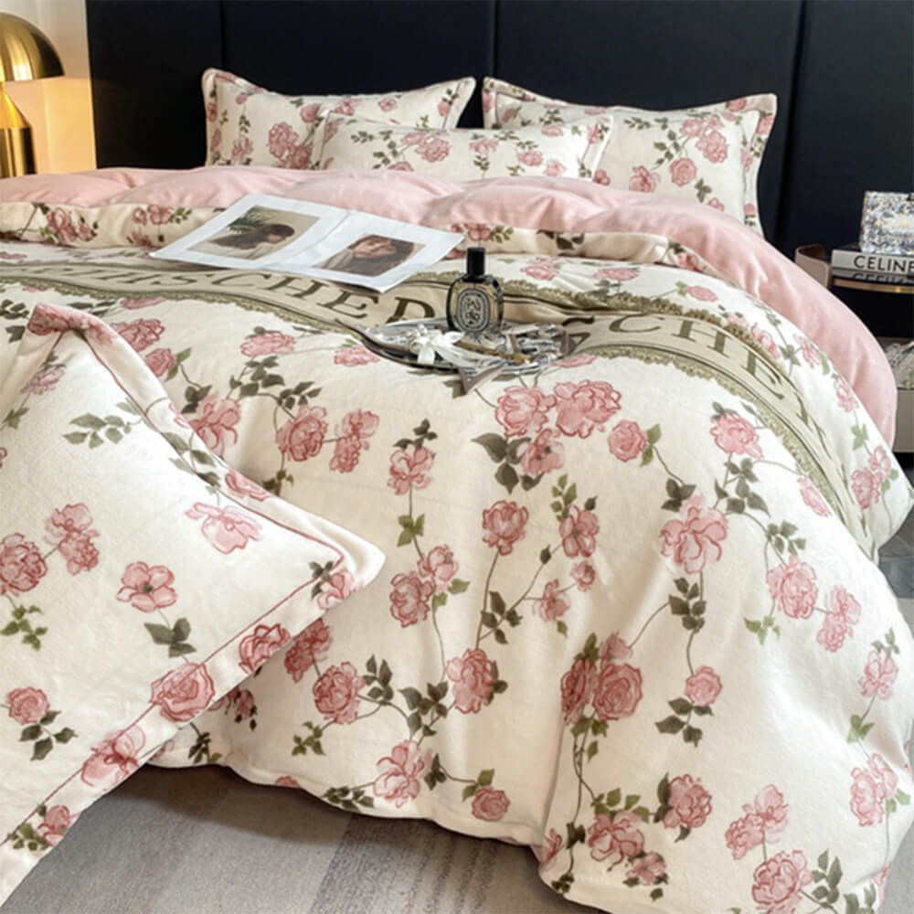 Elegante estilo europeo Velvet Velveto Antiestático de calidez Red de la cama