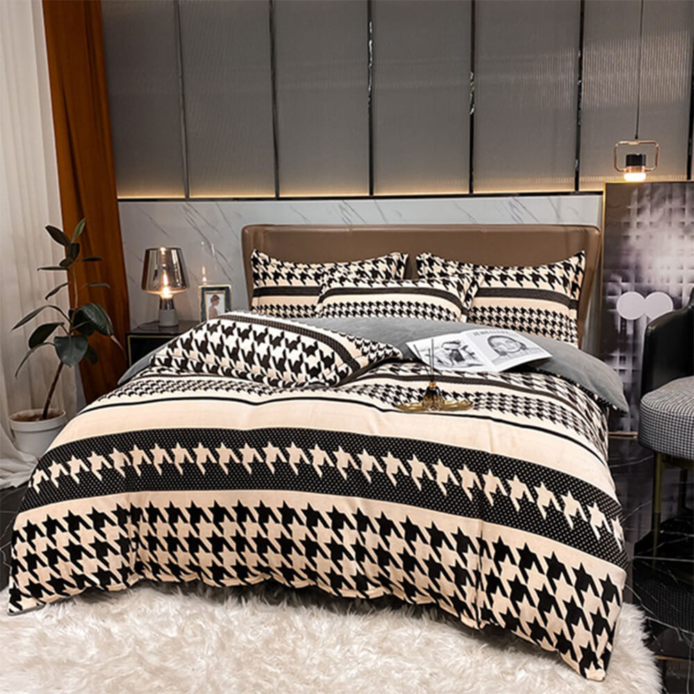 Elegante estilo europeo Velvet Velveto Antiestático de calidez Red de la cama