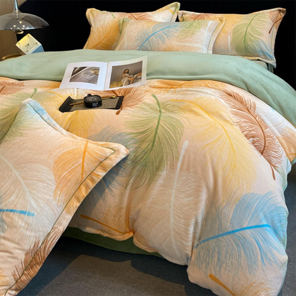 Elegante estilo europeo Velvet Velveto Antiestático de calidez Red de la cama