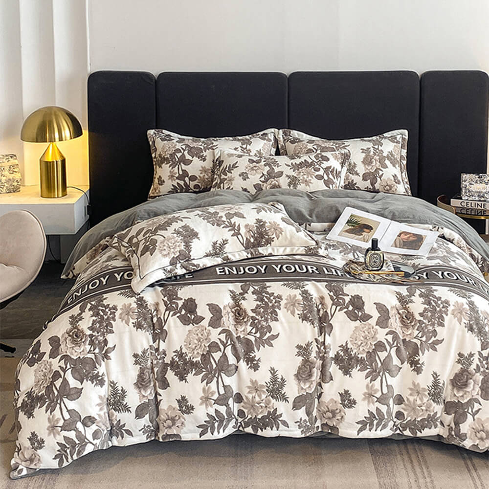 Elegante estilo europeo Velvet Velveto Antiestático de calidez Red de la cama