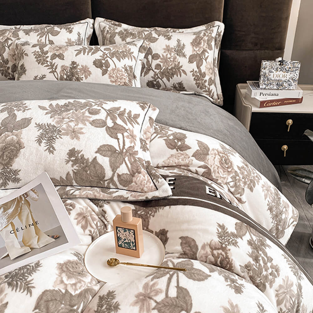Elegante estilo europeo Velvet Velveto Antiestático de calidez Red de la cama