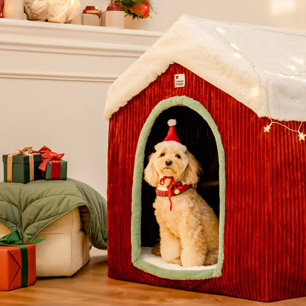 Gingerbread Snow House Pet Tent Detachable Large Dog House