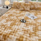 Gradiente de crema de crema Faux Faux Rabbit Fur Cubierta de colchón de lámina CALIENTE