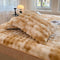 Gradiente de crema de crema Faux Faux Rabbit Fur Cubierta de colchón de lámina CALIENTE