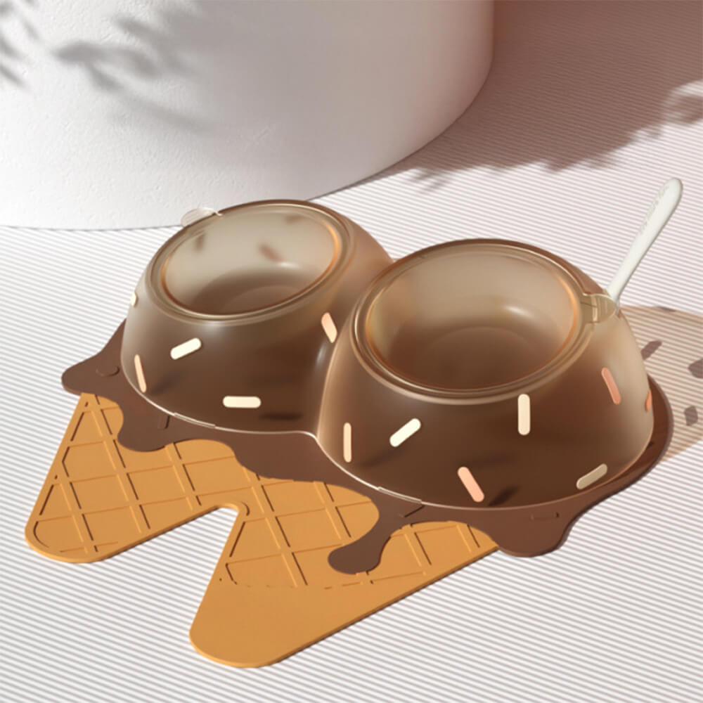 Ice Cream Themed Double Food and Water Dog & Cat Bowl