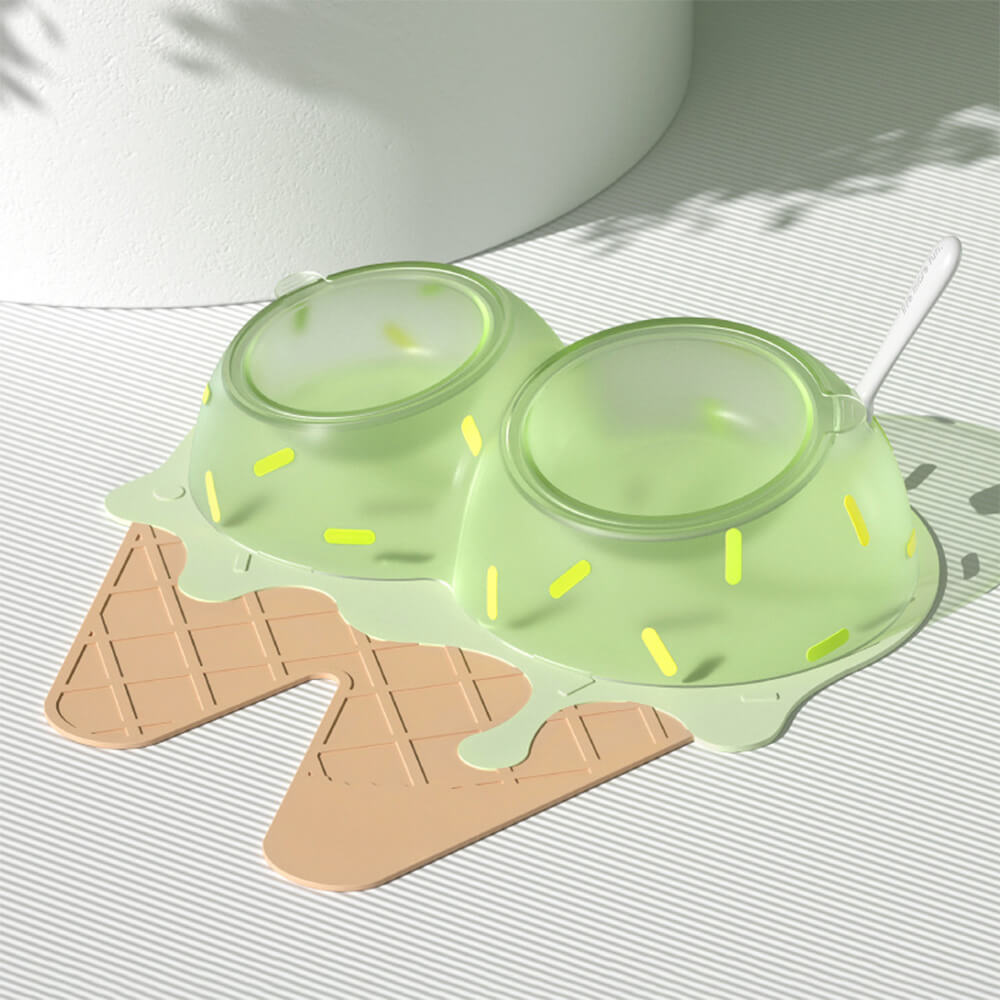 Ice Cream Themed Double Food and Water Dog & Cat Bowl