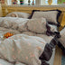 Romantic Colorblock Double Cotton Lace Bed Sheet Set