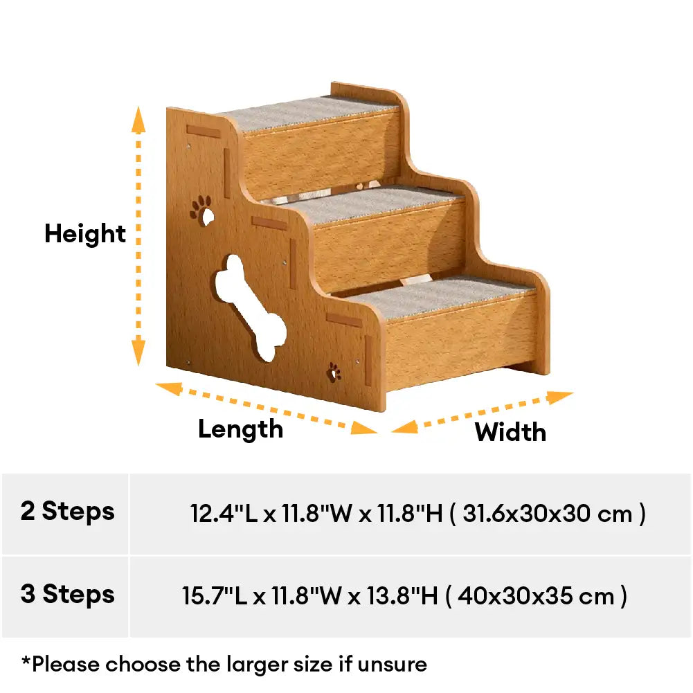 Escaleras de rampa para perros sin deslizamiento de madera resistente