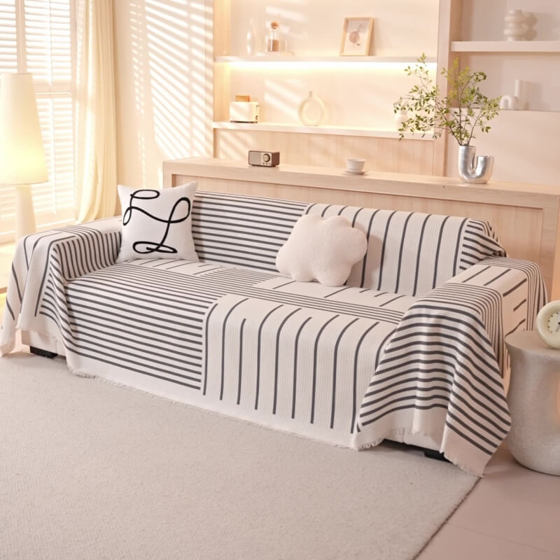 Mehrfarbiger Sofabezug mit geometrischem Muster – modernes Design für ein stilvolles Zuhause