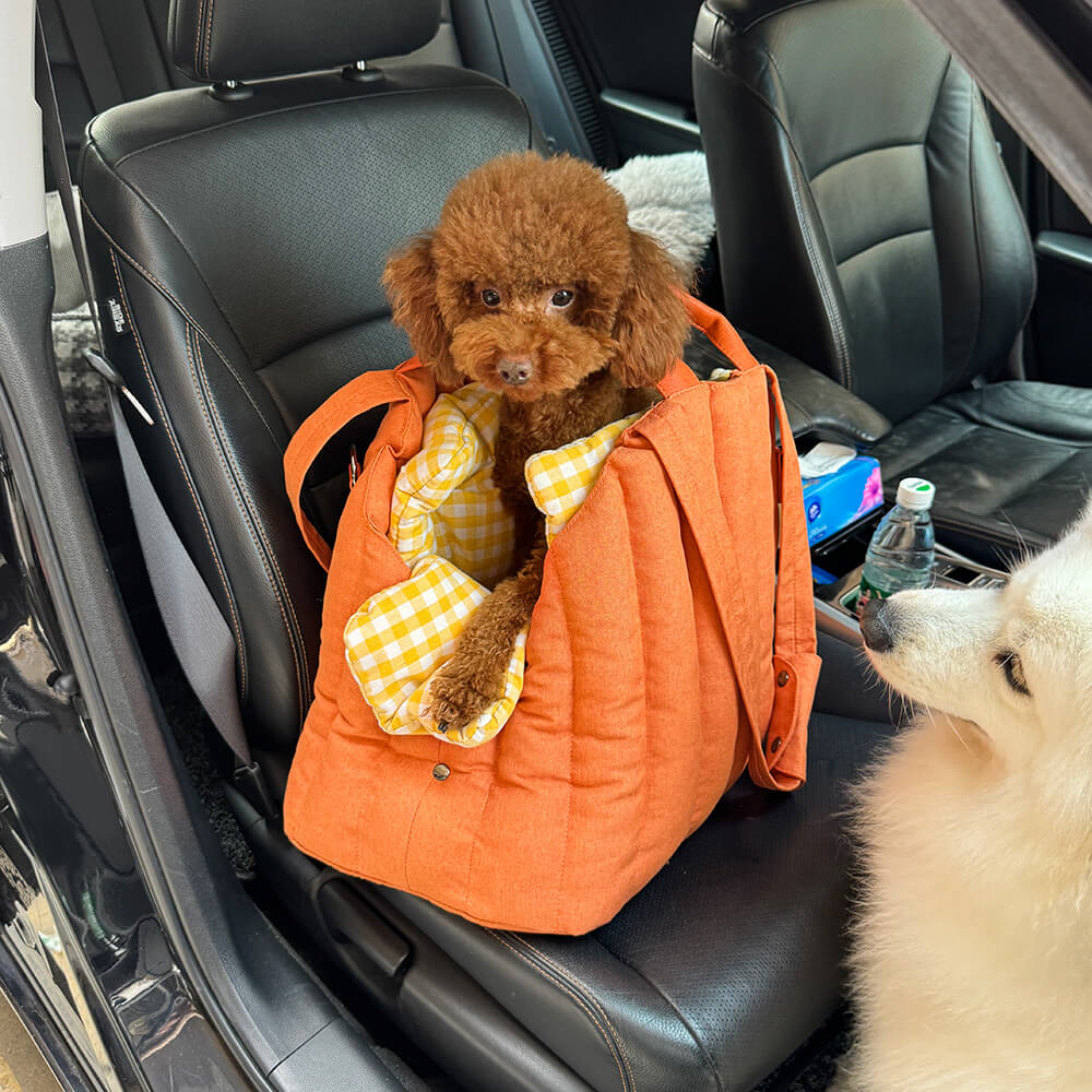 Bolsa portadora de perros y gatos multipropósito portátiles de gingham
